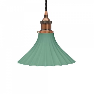 Scallop Fluted Bell Soft Sea Green Pendant Light